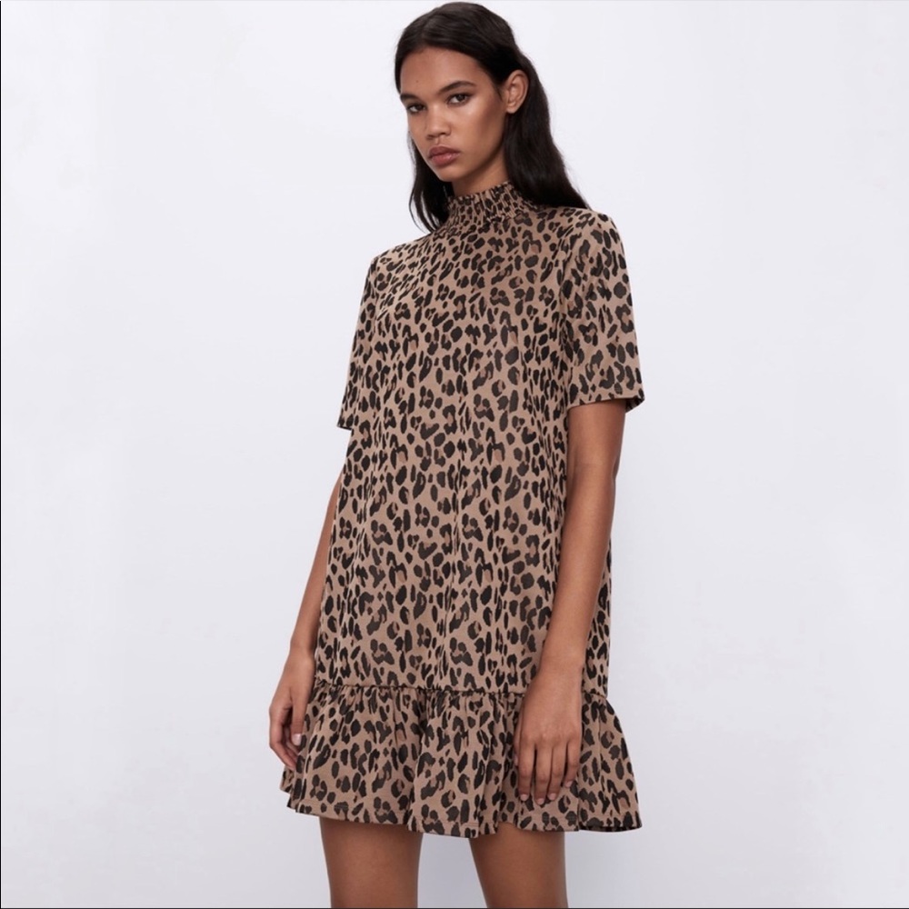 Zara Leopard Jacquard Dress